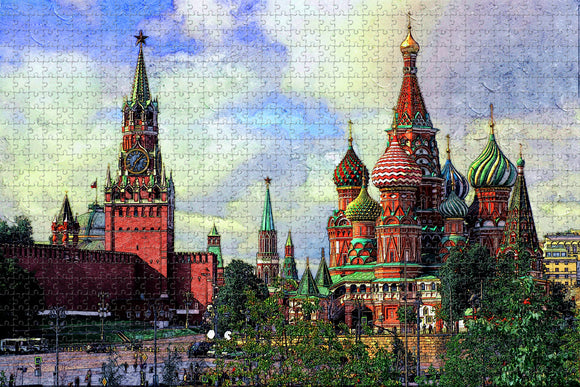 Russia Moscow Spasskaya Tower Jigsaw Puzzle Wooden 1000 Piece