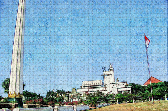 Indonesia Monumen Tugu Pahlawan Surabaya Jigsaw Puzzle Wooden 1000 Piece