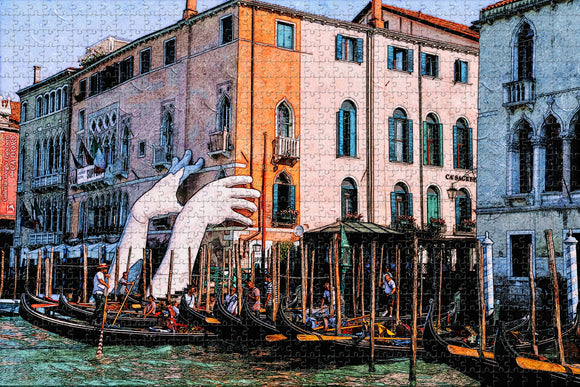 Statue Venice Italy Jigsaw Puzzle Wooden 1000 Piece