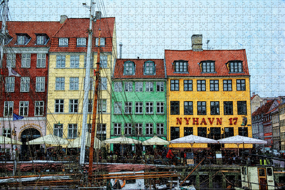 Denmark Nyhavn Copenhagen Jigsaw Puzzle Wooden 1000 Piece