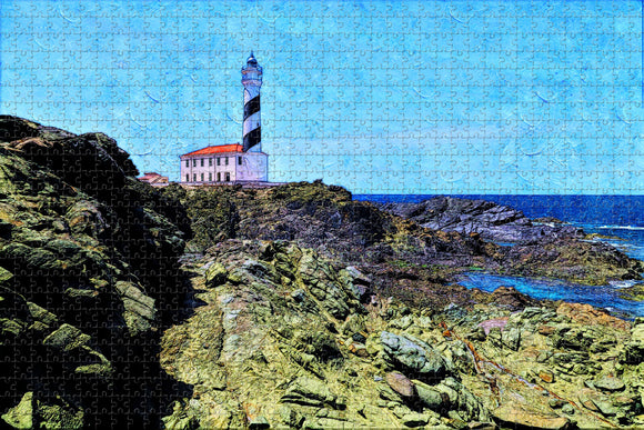 Spain Lighthouse Cape Favaritx Minorca Jigsaw Puzzle Wooden 1000 Piece