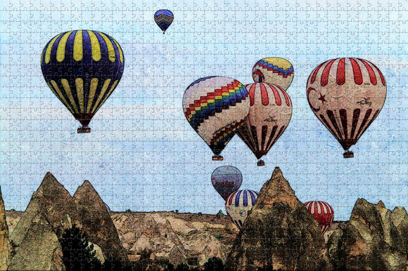 Turkey Fairy Chimneys Hot Air Balloon Goreme Jigsaw Puzzle Wooden 1000 Piece