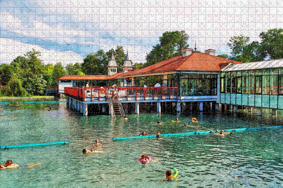 Hungary Thermal Lake of Heviz Jigsaw Puzzle Wooden 1000 Piece