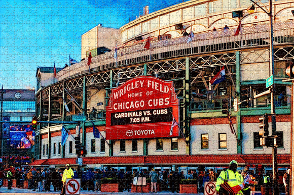 Chicago Wrigley Field Illinois USA Jigsaw Puzzle Wooden 1000 Piece