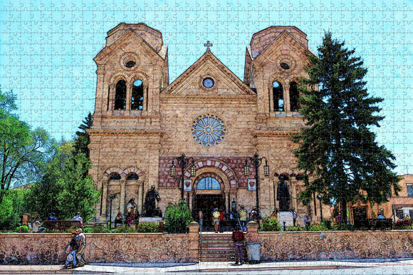 The Cathedral Basilica of St. Francis of Assisi Santa Fe USA Jigsaw Puzzle Wooden 1000 Piece