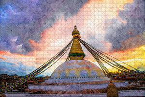 Boudhanath Kathmandu Nepal Jigsaw Puzzle Wooden 1000 Piece