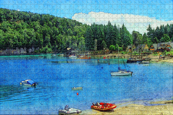 Argentina Lake and Fort Dike Tandil Jigsaw Puzzle Wooden 1000 Piece