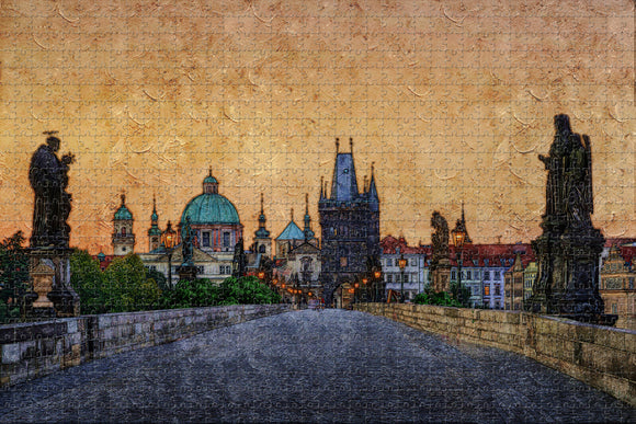 Czech Charles Bridge Prague Jigsaw Puzzle Wooden 1000 Piece