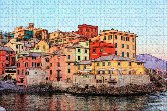 Italy Genoa Colourful Houses Jigsaw Puzzle Wooden 1000 Piece