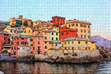 Italien Genua Bunte Häuser Puzzle Holz 1000 Teile