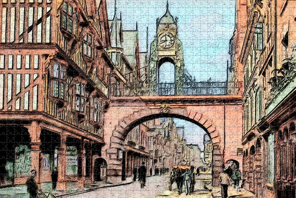 UK England Eastgate Clock Chester Jigsaw Puzzle Wooden 1000 Piece