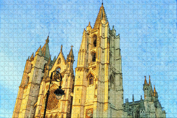 Spain Cathedral Leon Jigsaw Puzzle Wooden 1000 Piece