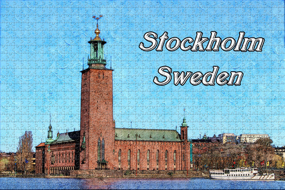 Sweden City Hall Stockholm Jigsaw Puzzle Wooden 1000 Piece