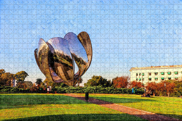 Floralis Generic Buenos Aires Recoleta Argentina Jigsaw Puzzle Wooden 1000 Piece