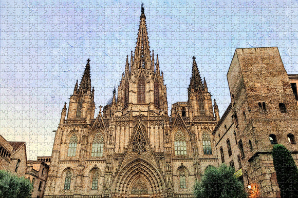 Spain Barcelona Cathedral Gothic Quarter Jigsaw Puzzle Wooden 1000 Piece