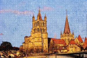 Switzerland Lausanne Cathedral Jigsaw Puzzle Wooden 1000 Piece