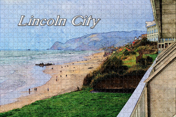 USA America Lincoln City Oregon Coast Jigsaw Puzzle Wooden 1000 Piece