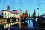 Italy Porto Canale Cesenatico Jigsaw Puzzle Wooden 1000 Piece