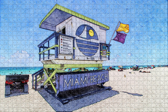 USA America Beach Miami Jigsaw Puzzle Wooden 1000 Piece