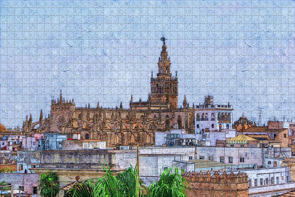 Spain Seville Cathedral Jigsaw Puzzle Wooden 1000 Piece