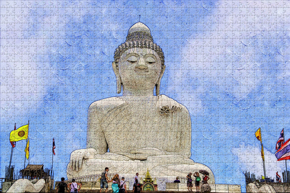 Thailand Big Buddha Chalong Phuket Jigsaw Puzzle Wooden 1000 Piece