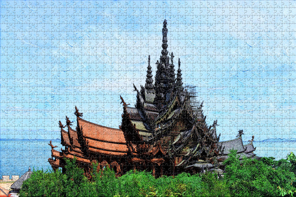 Thailand The Sanctuary Of Truth Pattaya Jigsaw Puzzle Wooden 1000 Piece