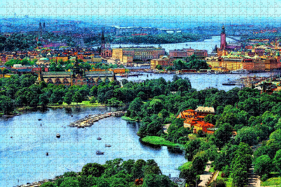 Sweden Stockholm Old Town Jigsaw Puzzle Wooden 1000 Piece