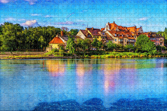 Germany Danube Regensburg Jigsaw Puzzle Wooden 1000 Piece