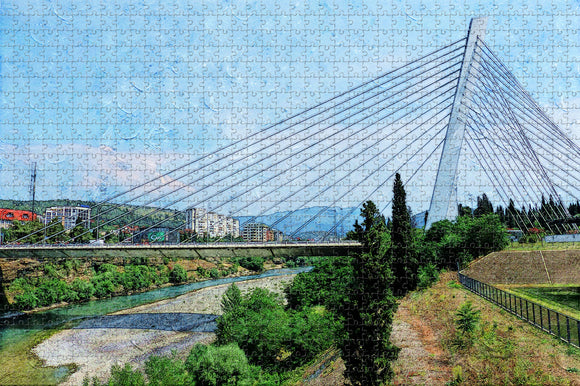 Millennium Bridge Podgorica Montenegro Jigsaw Puzzle Wooden 1000 Piece