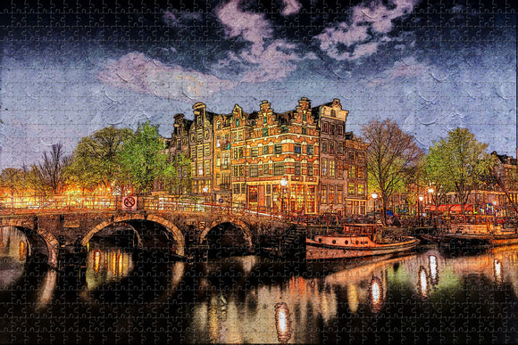 Netherlands Holland Amsterdam Bridge Jigsaw Puzzle Wooden 1000 Piece