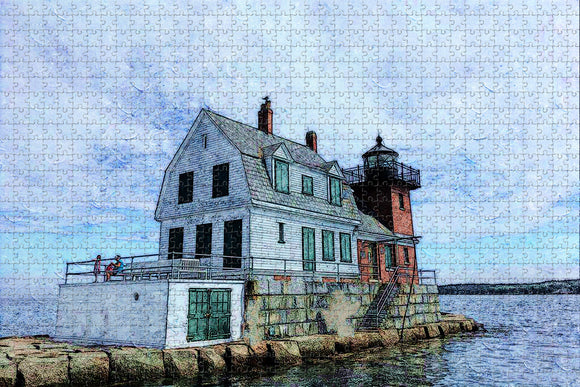 Rockland Breakwater Light Maine USA Jigsaw Puzzle Wooden 1000 Piece