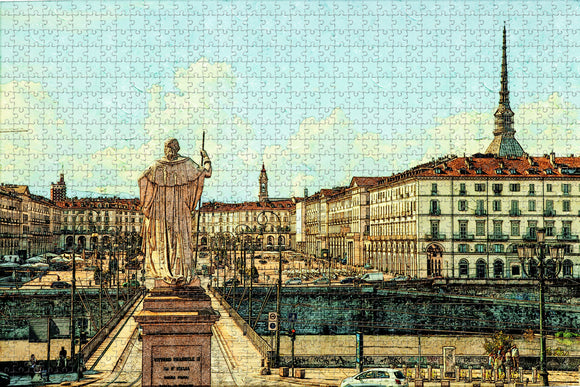 Turin Square Italy Jigsaw Puzzle Wooden 1000 Piece