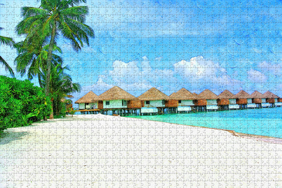 Lily Beach Resort Maldives Jigsaw Puzzle Wooden 1000 Piece