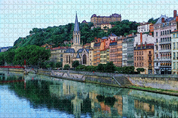 France Old Town Lyon Jigsaw Puzzle Wooden 1000 Piece