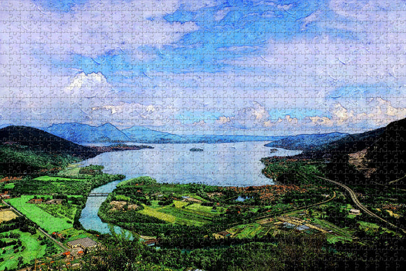 Italy Verbania Lago Maggiore Jigsaw Puzzle Wooden 1000 Piece