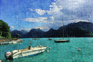 France Lake Annecy Jigsaw Puzzle Wooden 1000 Piece