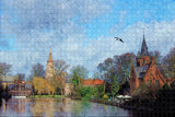 Belgium Minnewater Lake Bruges Jigsaw Puzzle Wooden 1000 Piece