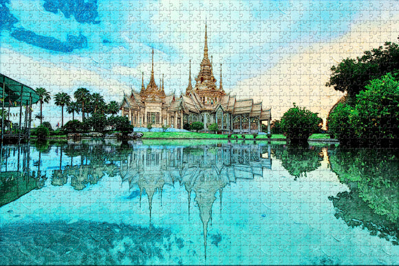 Thailand Temple Jigsaw Puzzle Wooden 1000 Piece