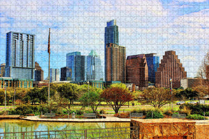 Austin Skyline USA Jigsaw Puzzle Wooden 1000 Piece