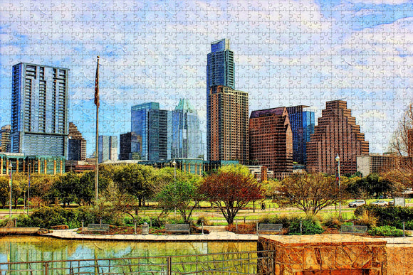 Austin Skyline USA Jigsaw Puzzle Wooden 1000 Piece