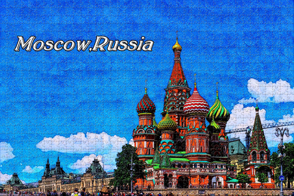 Russia Moscow St Basile Red Square Jigsaw Puzzle Wooden 1000 Piece