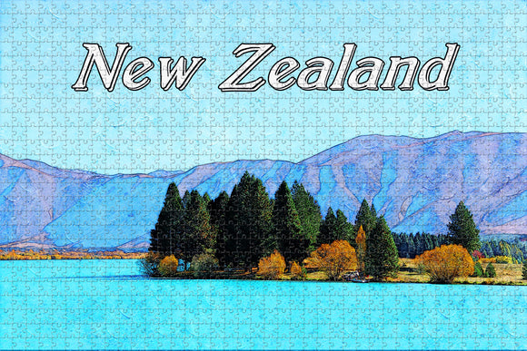 New Zealand Turquoise Reservoir Lake Jigsaw Puzzle Wooden 1000 Piece