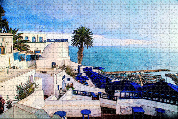 Sidi Bou Sai Tunisia Jigsaw Puzzle Wooden 1000 Piece