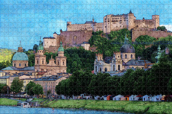 Austria Fortress Hohensalzburg Salzburg Jigsaw Puzzle Wooden 1000 Piece