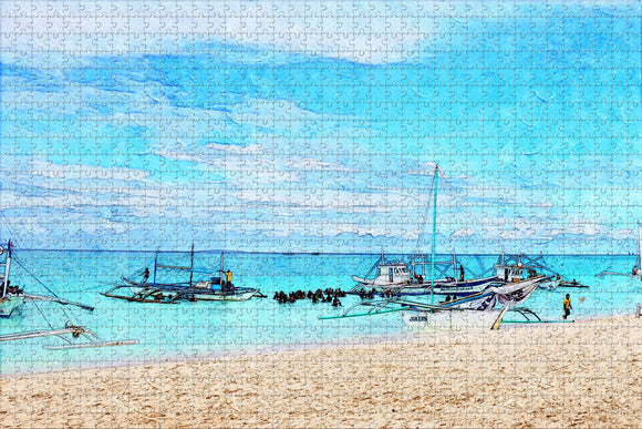 Philippines Puka Beach Boracay Jigsaw Puzzle Wooden 1000 Piece