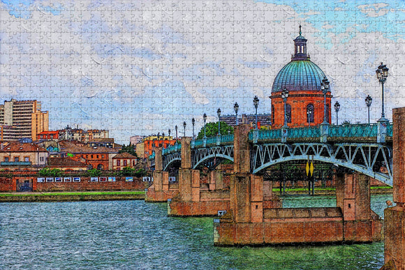 France Garonne River Toulouse Jigsaw Puzzle Wooden 1000 Piece