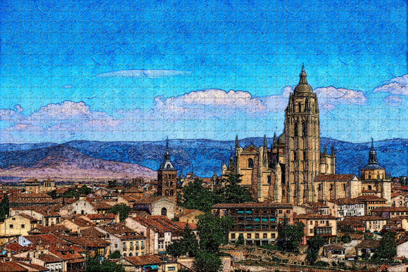 Spain Cathedral Segovia Jigsaw Puzzle Wooden 1000 Piece