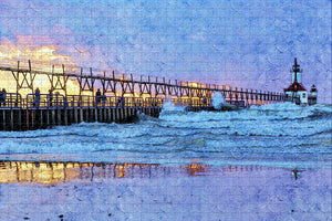 North Pier Saint Joseph Michigan USA Jigsaw Puzzle Wooden 1000 Piece