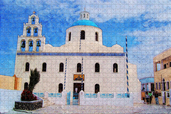 Greece Church Mykonos Jigsaw Puzzle Wooden 1000 Piece