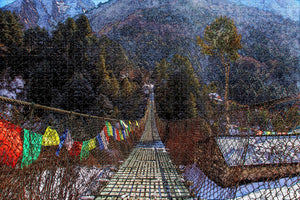 Nepal Himalayas Bridge Jigsaw Puzzle Wooden 1000 Piece